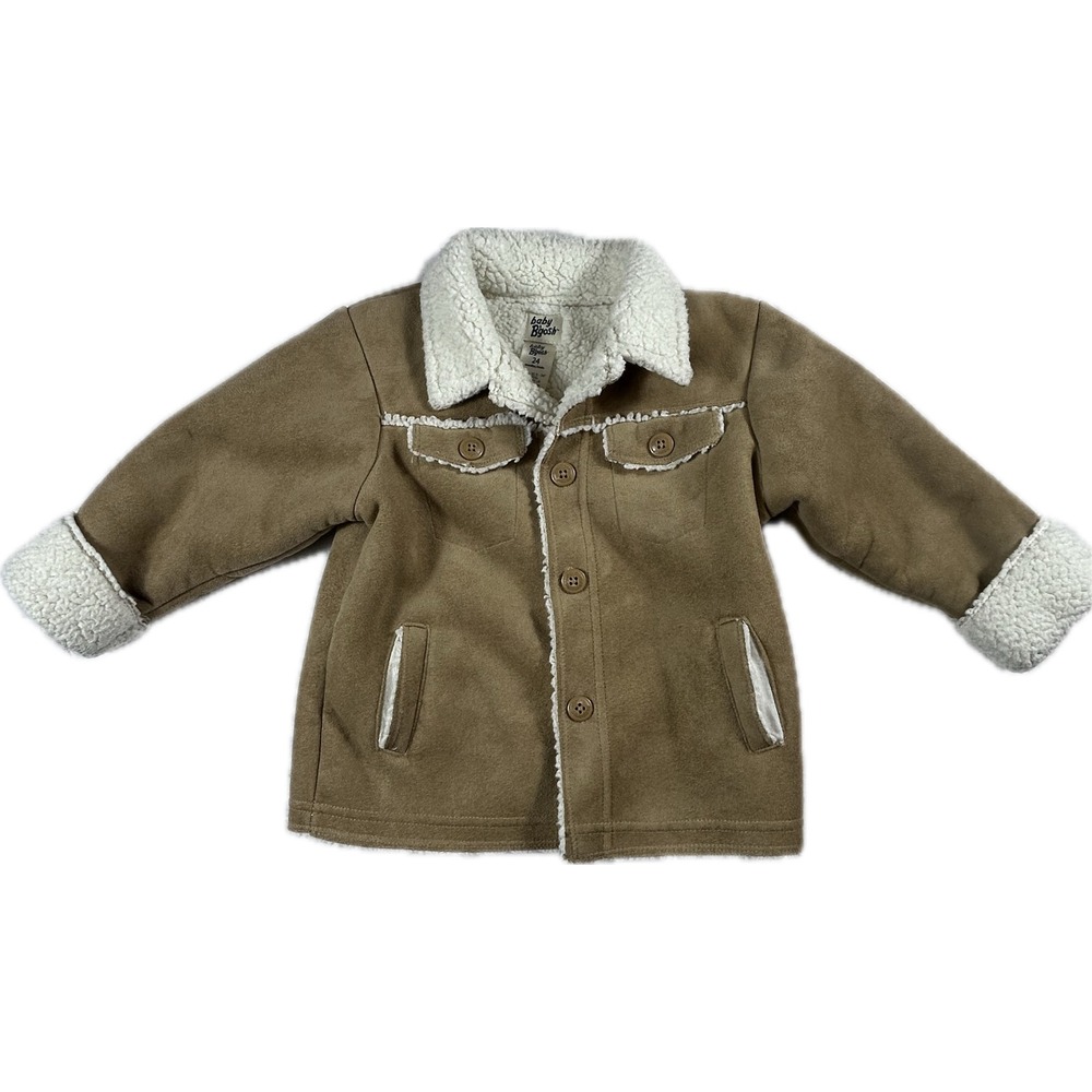 Baby Bgosh Toddler Boys Tan Faux Suede Sherpa Lined Jacket 24 Months Brown Coat
